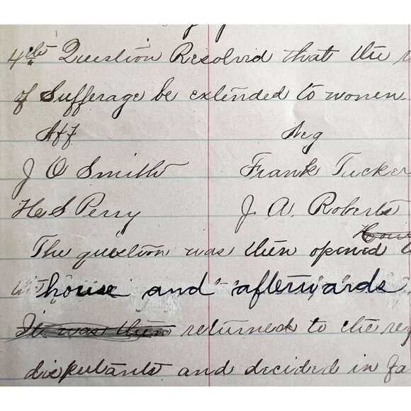Lyceum Norway Maine Meeting 1884 Original Suffrage Victorian Hand Written DWFF7 - Picture 1 of 11